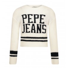 PEPE JEANS  SAVIA  PG701068-808  ΠΟΥΛΟΒΕΡ ΜΑΛΙΝΟ  ΛΕΥΚΟ